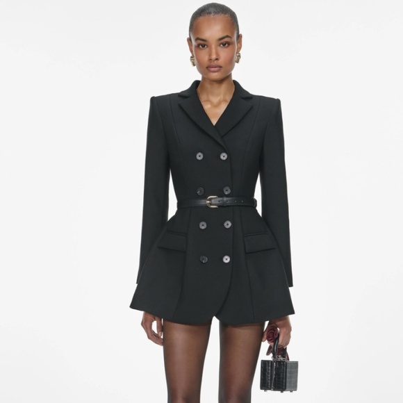 Self-Portrait Dresses & Skirts - self-portrait Black Wool Crepe Mini Dress - Size US2 - MSRP $680 - NWT